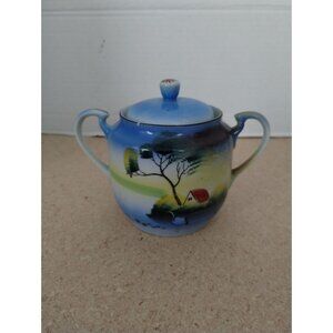 Trico Hand Painted Sugar Bowl with Lid Made in Japan